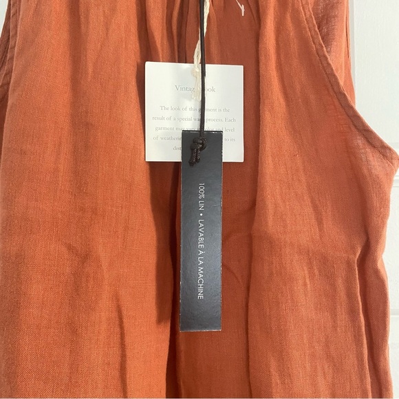 Nicole Miller 100% linemen Terracotta Sleeveless Tank Top - Picture 3 of 5